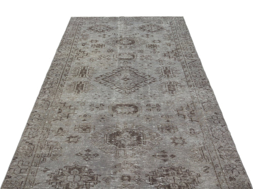 Atina Blue Vintage Wool Handmade Area Rug 4'7" x 8'9"