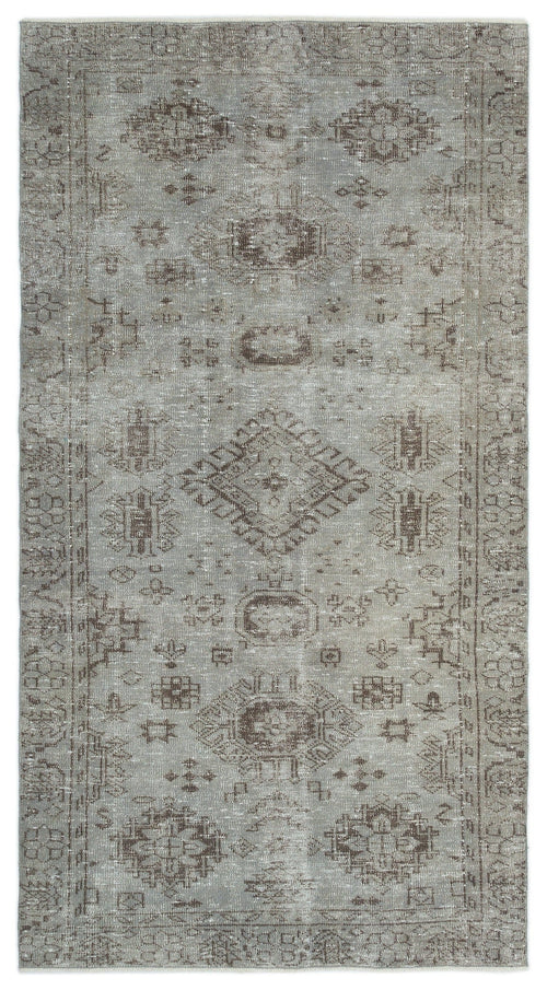 Atina Blue Vintage Wool Handmade Area Rug 4'7" x 8'9"