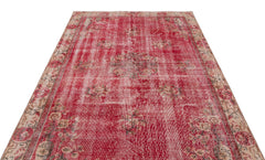 Atina Red Frame Wool Handmade Area Rug 5'3" x 9'1"
