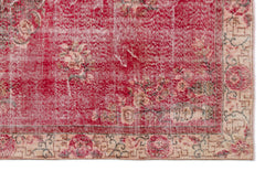 Atina Red Frame Wool Handmade Area Rug 5'3" x 9'1"
