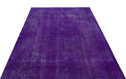 Atina Purple Vintage Wool Handmade Area Rug 5'6" x 9'1"