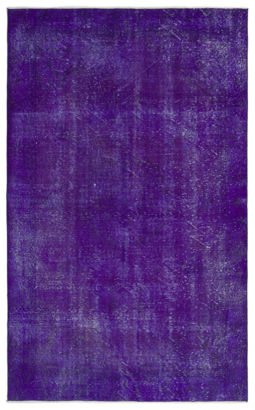 Atina Purple Vintage Wool Handmade Area Rug 5'6" x 9'1"