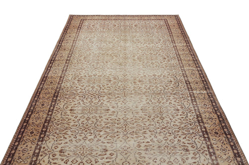 Atina Brown Vintage Wool Handmade Area Rug 5'3" x 8'7"