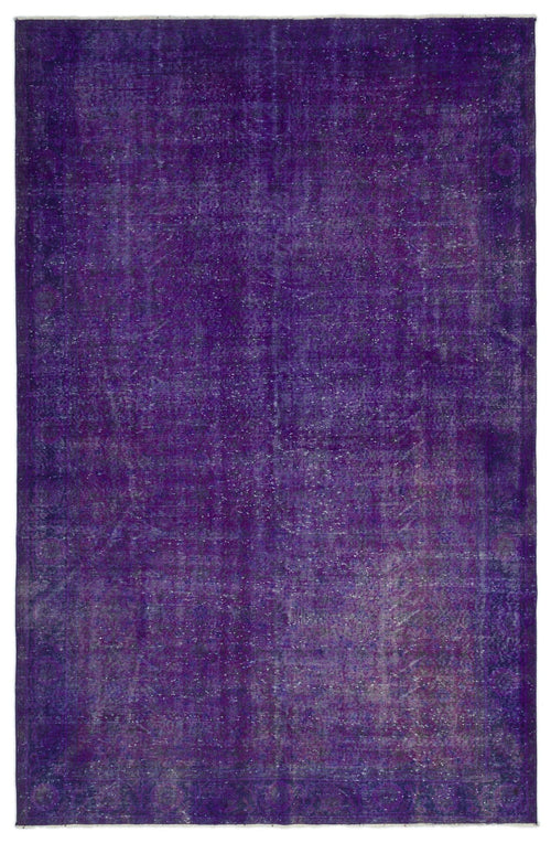 Atina Purple Vintage Wool Handmade Area Rug 6'10" x 10'3"