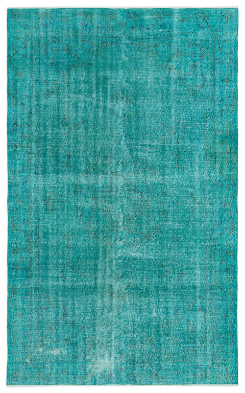 Atina Turquoise Vintage Wool Handmade Area Rug 5'9" x 9'1"