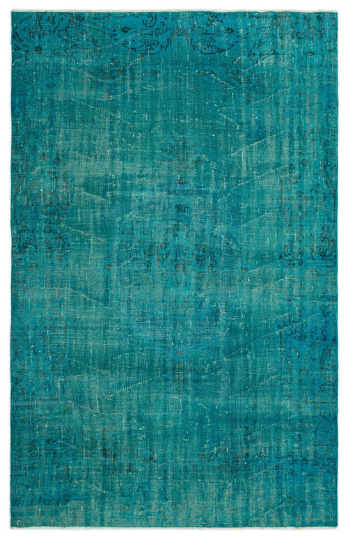 Atina Turquoise Vintage Wool Handmade Area Rug 5'9" x 8'9"