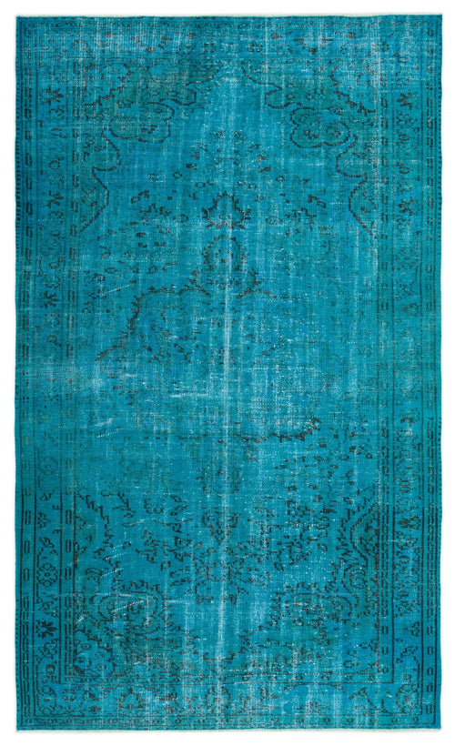 Atina Turquoise Vintage Wool Handmade Area Rug 5'0" x 8'6"