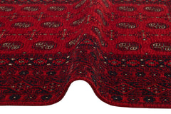 Afghan Washable Rug - Red Non Slip Rug | Fine Woven Dustproof Carpet