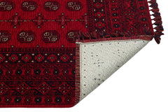 Afghan Washable Rug - Red Non Slip Rug | Fine Woven Dustproof Carpet