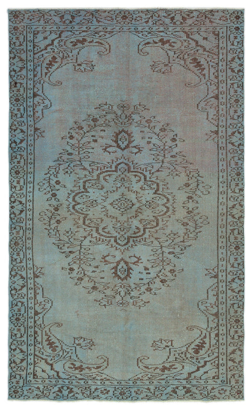 Atina Green Vintage Wool Handmade Area Rug 4'11" x 9'1"