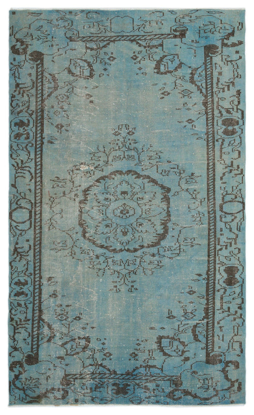 Atina Blue Vintage Wool Handmade Area Rug 5'9" x 9'3"