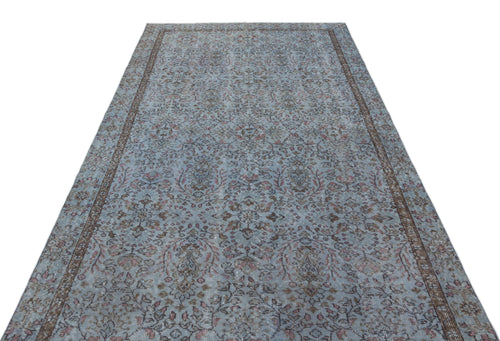 Atina Blue Vintage Wool Handmade Area Rug 5'5" x 9'8"