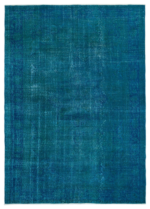 Atina Turquoise Vintage Wool Handmade Area Rug 6'11" x 9'8"