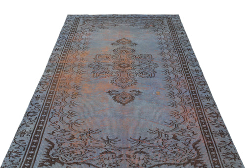 Atina Blue Vintage Wool Handmade Area Rug 4'9" x 8'4"