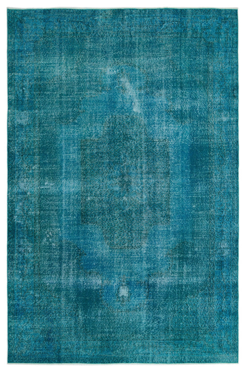 Atina Turquoise Vintage Wool Handmade Area Rug 6'8" x 10'0"