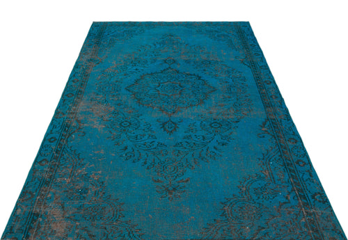 Atina Turquoise Vintage Wool Handmade Area Rug 5'4" x 9'1"