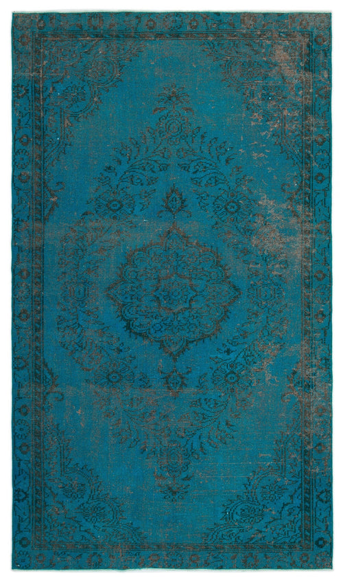 Atina Turquoise Vintage Wool Handmade Area Rug 5'4" x 9'1"