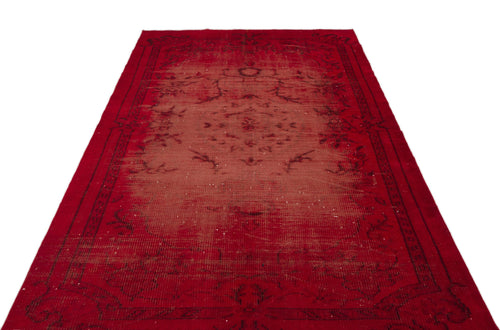 Atina Red Vintage Wool Handmade Area Rug 5'5" x 8'11"