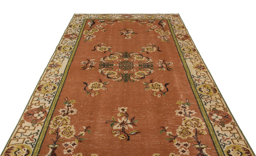 Atina Brown Vintage Wool Handmade Area Rug 5'9" x 10'1"