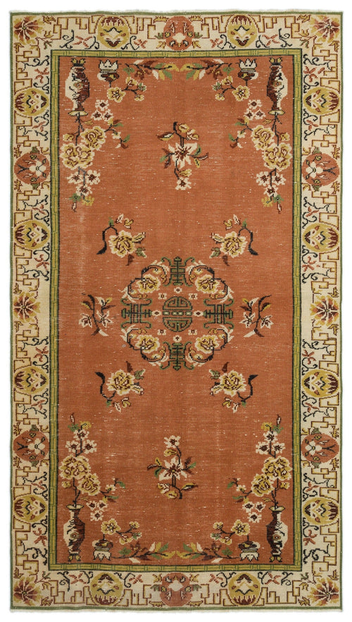 Atina Brown Vintage Wool Handmade Area Rug 5'9" x 10'1"