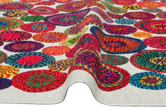 Washable Area Rug - Larvik White Geometric Washable Non Slip Flatweave Carpet