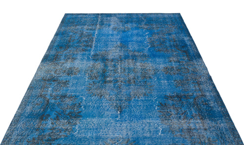 Atina Blue Vintage Wool Handmade Area Rug 5'9" x 7'9"