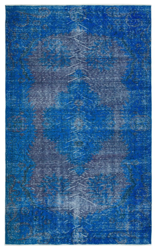 Atina Blue Vintage Wool Handmade Area Rug 5'9" x 9'3"
