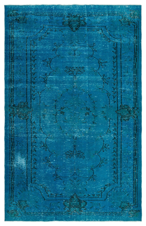 Atina Turquoise Vintage Wool Handmade Area Rug 6'6" x 10'1"