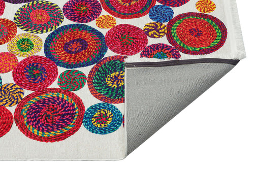 Washable Area Rug - Larvik White Geometric Washable Non Slip Flatweave Carpet