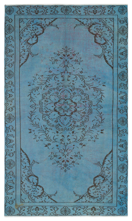 Atina Blue Vintage Wool Handmade Area Rug 5'3" x 8'7"
