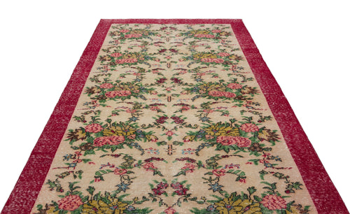 Atina Cream Vintage Wool Handmade Area Rug 6'0" x 9'8"