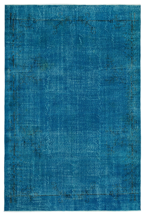 Atina Turquoise Vintage Wool Handmade Area Rug 6'8" x 9'11"