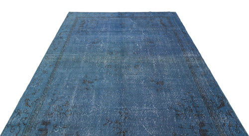 Atina Blue Vintage Wool Handmade Area Rug 6'6" x 10'1"