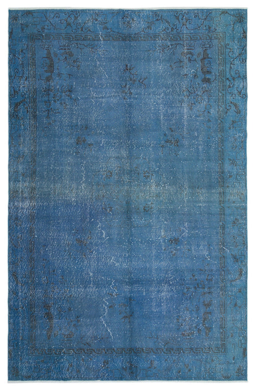 Atina Blue Vintage Wool Handmade Area Rug 6'6" x 10'1"