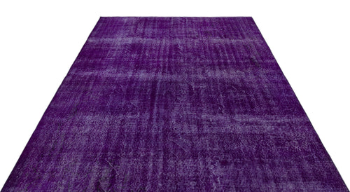 Atina Purple Vintage Wool Handmade Area Rug 6'8" x 9'11"