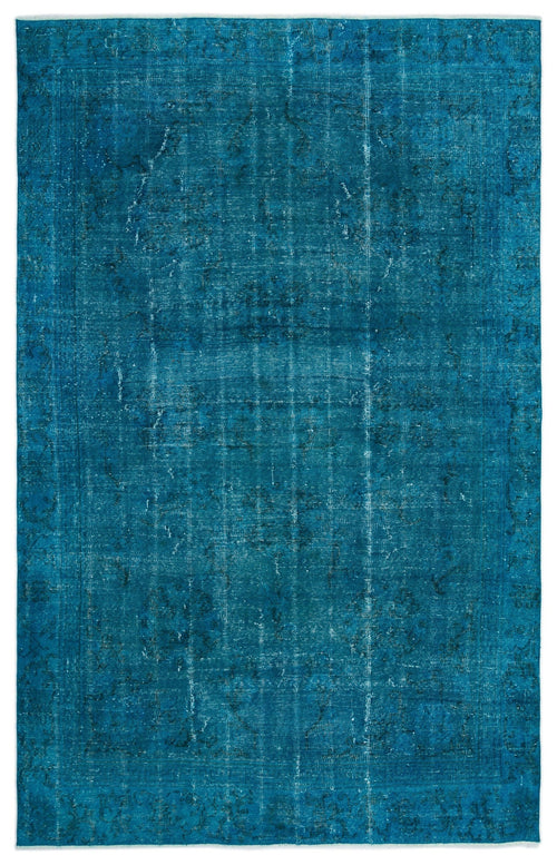 Atina Turquoise Vintage Wool Handmade Area Rug 5'9" x 9'7"