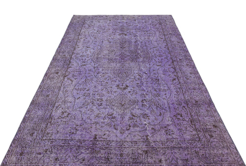 Atina Purple Vintage Wool Handmade Area Rug 5'5" x 8'9"