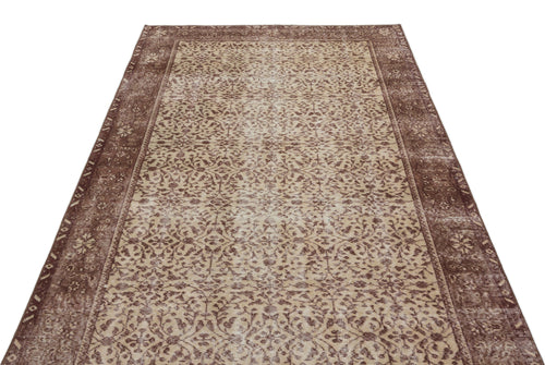 Atina Brown Vintage Wool Handmade Area Rug 4'8" x 8'4"