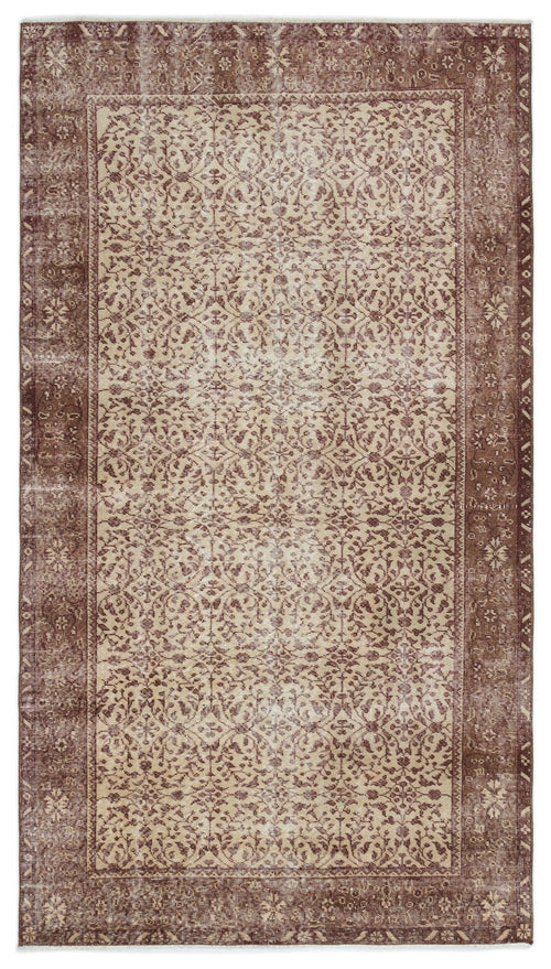 Atina Brown Vintage Wool Handmade Area Rug 4'8" x 8'4"