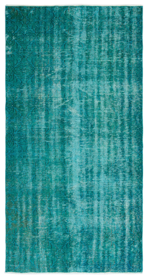Atina Turquoise Vintage Wool Handmade Area Rug 4'2" x 7'10"