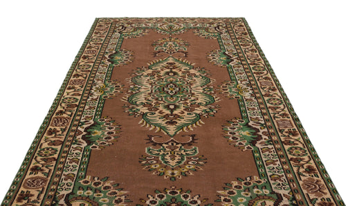Atina Brown Vintage Wool Handmade Area Rug 5'11" x 9'6"