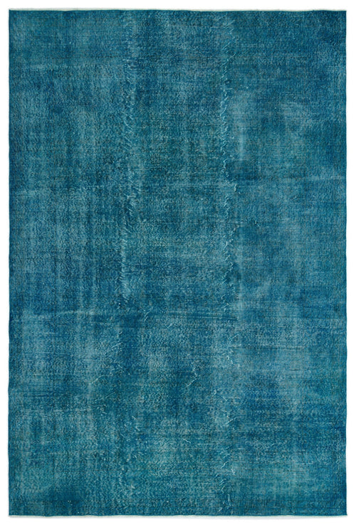 Atina Turquoise Vintage Wool Handmade Area Rug 6'6" x 9'10"