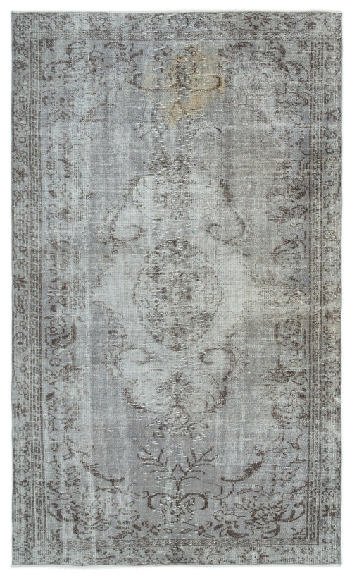 Atina Grey Vintage Wool Handmade Area Rug 4'11" x 9'7"