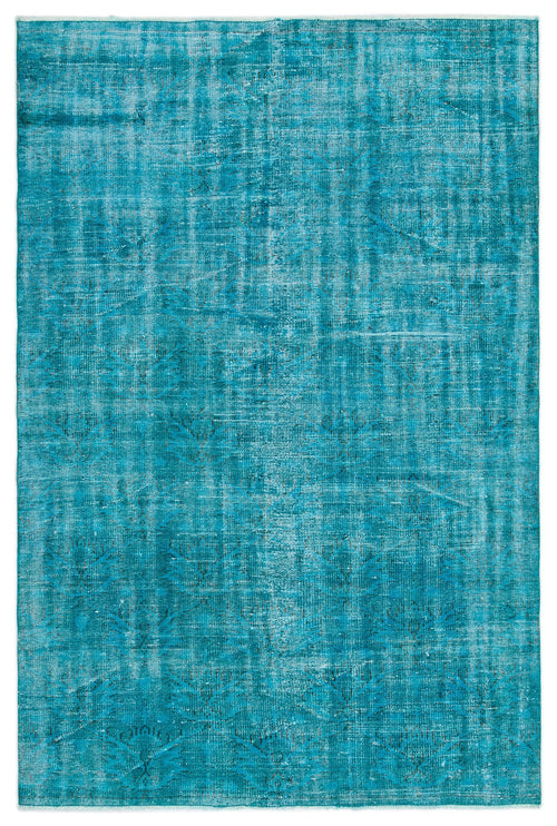 Atina Turquoise Vintage Wool Handmade Area Rug 5'3" x 8'8"