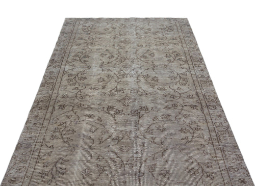 Atina Grey Vintage Wool Handmade Area Rug 4'8" x 8'5"