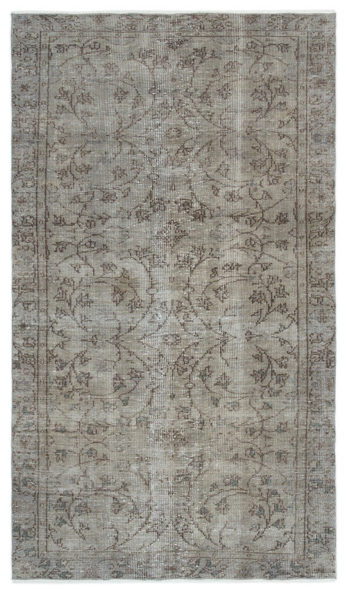 Atina Grey Vintage Wool Handmade Area Rug 4'8" x 8'5"