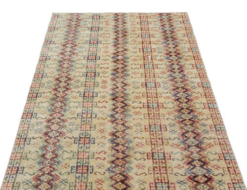Atina Cream Vintage Wool Handmade Area Rug 3'5" x 6'5"