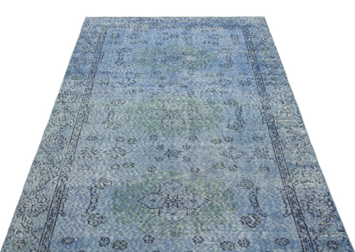 Atina Blue Vintage Wool Handmade Area Rug 4'2" x 7'6"