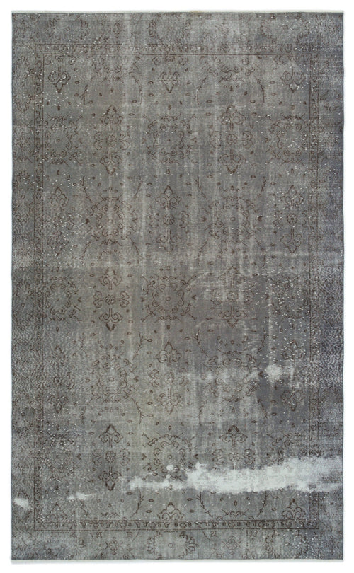 Atina Grey Vintage Wool Handmade Area Rug 5'8" x 9'5"