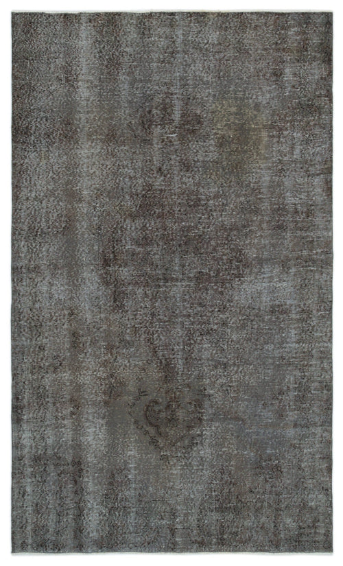 Atina Grey Vintage Wool Handmade Area Rug 5'3" x 8'10"